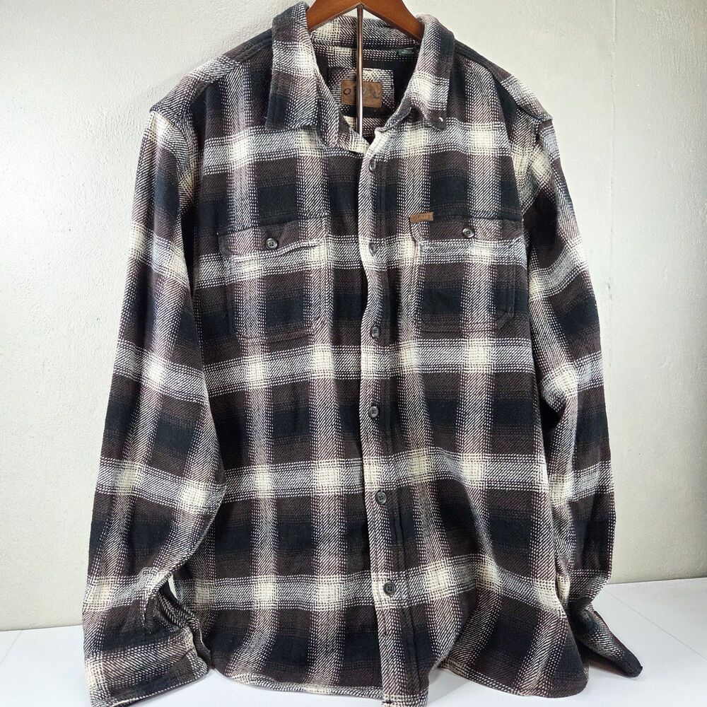 Orvis Classic Collection Heavyweight Plaid Button Up Flannel Shirt Sz XXL